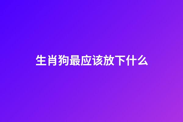生肖狗最应该放下什么