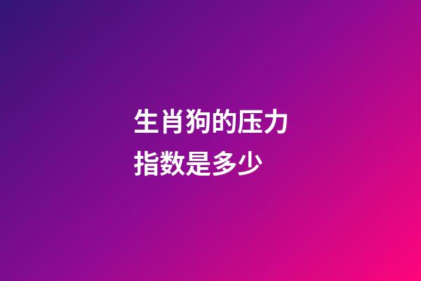 生肖狗的压力指数是多少