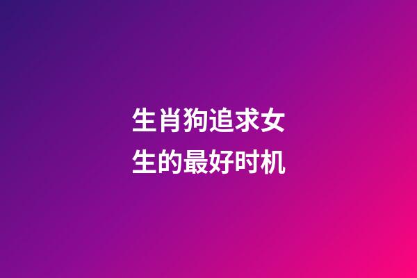 生肖狗追求女生的最好时机
