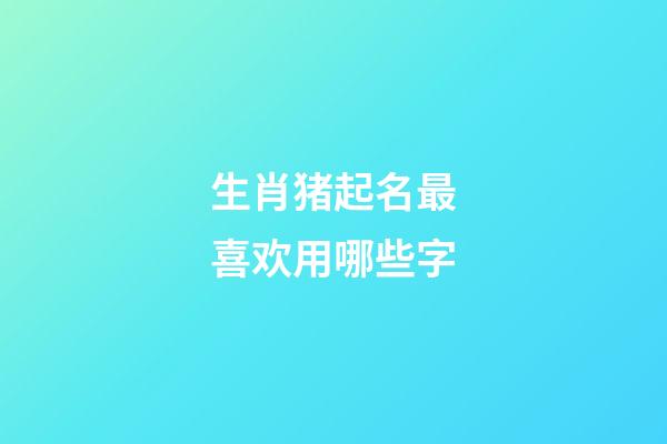 生肖猪起名最喜欢用哪些字