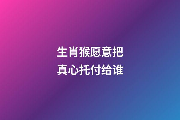 生肖猴愿意把真心托付给谁