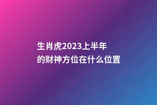 生肖虎2023上半年的财神方位在什么位置
