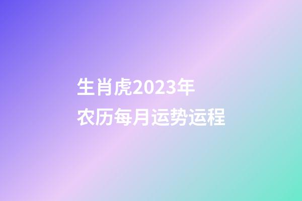 生肖虎2023年农历每月运势运程