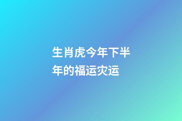 生肖虎今年下半年的福运灾运
