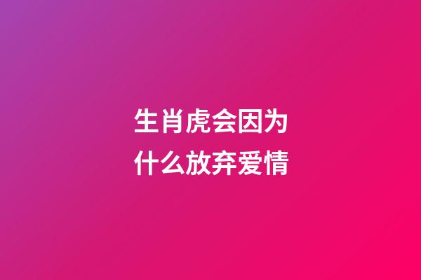 生肖虎会因为什么放弃爱情