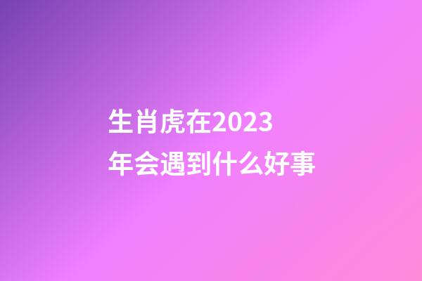 生肖虎在2023年会遇到什么好事