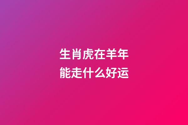 生肖虎在羊年能走什么好运