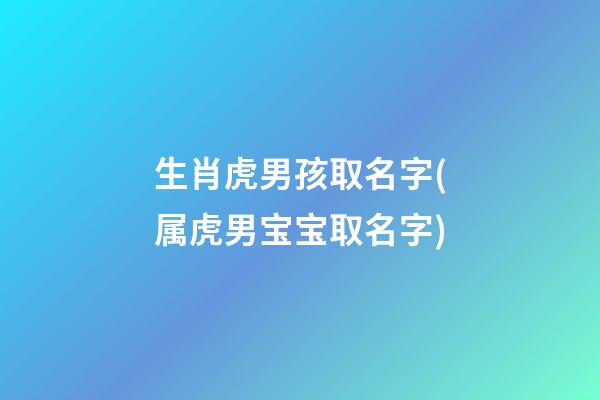 生肖虎男孩取名字(属虎男宝宝取名字)
