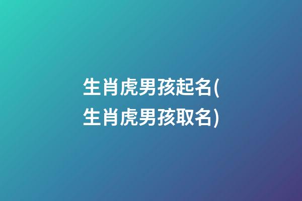 生肖虎男孩起名(生肖虎男孩取名)