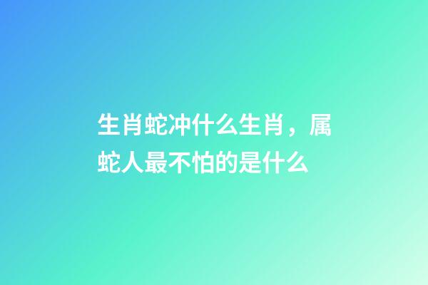生肖蛇冲什么生肖，属蛇人最不怕的是什么-第1张-观点-玄机派