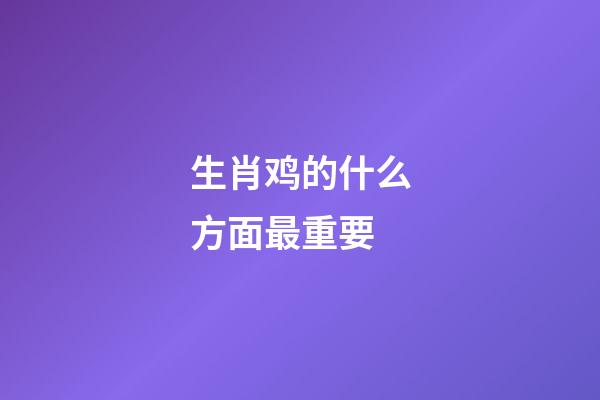 生肖鸡的什么方面最重要