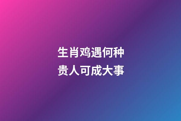 生肖鸡遇何种贵人可成大事