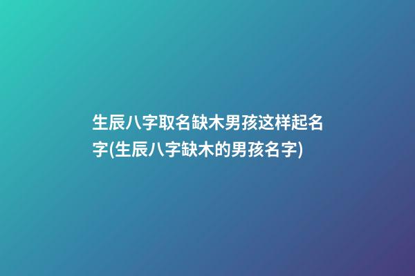 生辰八字取名缺木男孩这样起名字(生辰八字缺木的男孩名字)