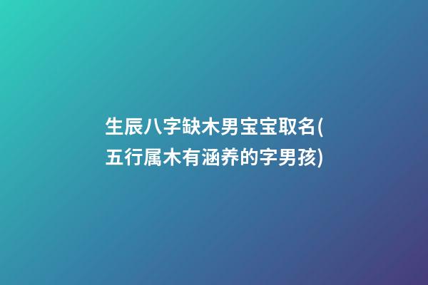 生辰八字缺木男宝宝取名(五行属木有涵养的字男孩)