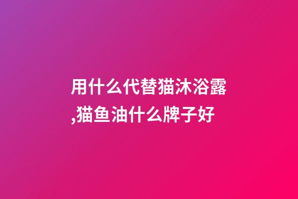 用什么代替猫沐浴露,猫鱼油什么牌子好-第1张-观点-玄机派