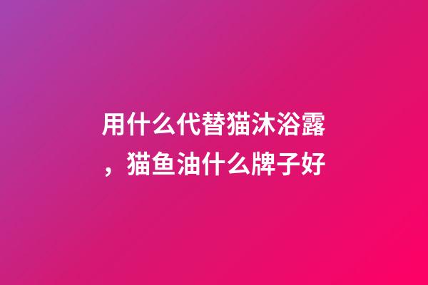 用什么代替猫沐浴露，猫鱼油什么牌子好-第1张-观点-玄机派