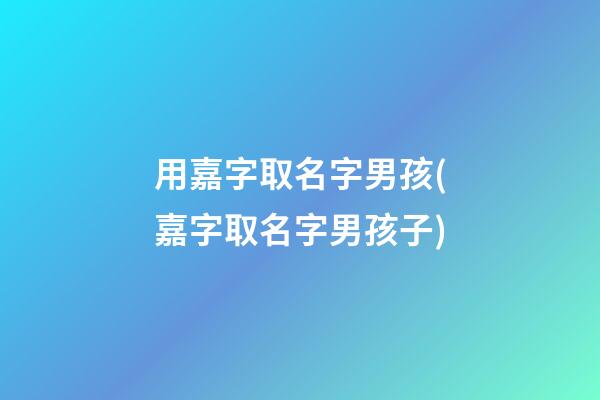 用嘉字取名字男孩(嘉字取名字男孩子)