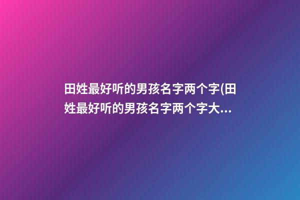田姓最好听的男孩名字两个字(田姓最好听的男孩名字两个字大全)