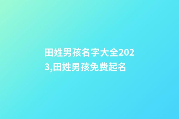 田姓男孩名字大全2023,田姓男孩免费起名