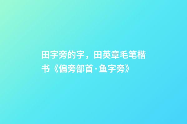 田字旁的字，田英章毛笔楷书《偏旁部首·鱼字旁》-第1张-观点-玄机派