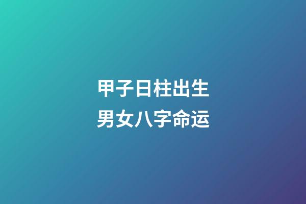 甲子日柱出生男女八字命运