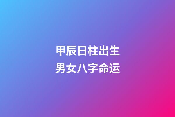 甲辰日柱出生男女八字命运