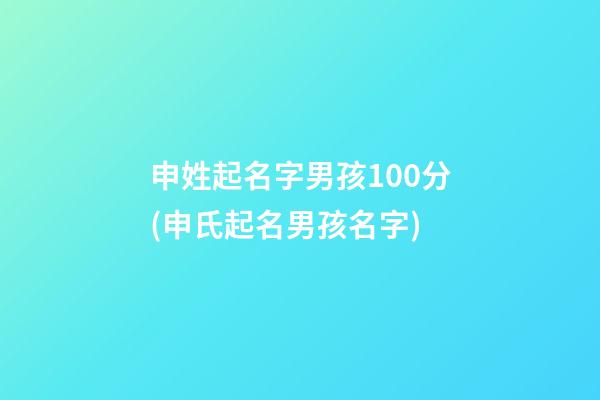 申姓起名字男孩100分(申氏起名男孩名字)
