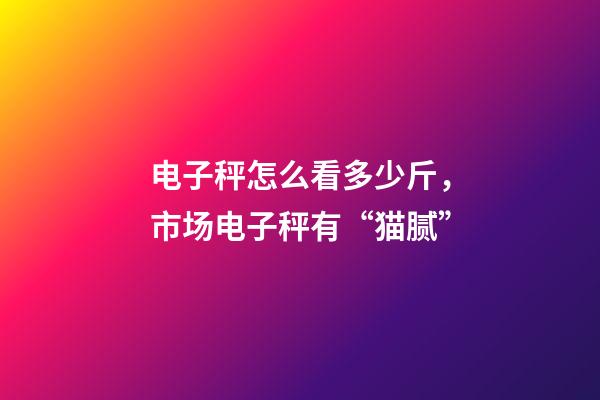 电子秤怎么看多少斤，市场电子秤有“猫腻”-第1张-观点-玄机派