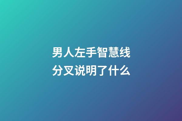 男人左手智慧线分叉说明了什么