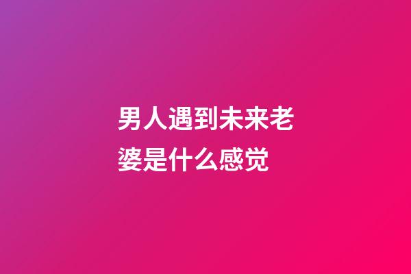 男人遇到未来老婆是什么感觉