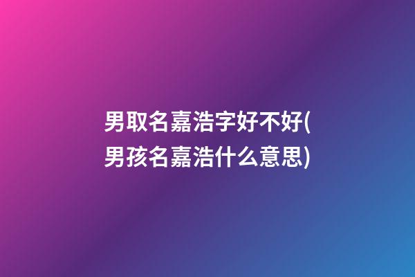 男取名嘉浩字好不好(男孩名嘉浩什么意思)