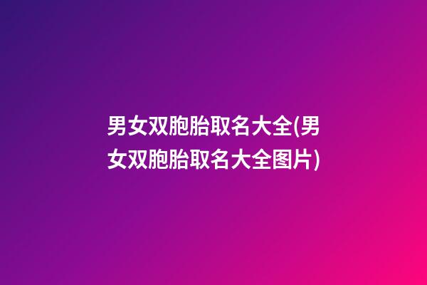 男女双胞胎取名大全(男女双胞胎取名大全图片)