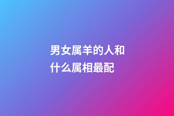 男女属羊的人和什么属相最配