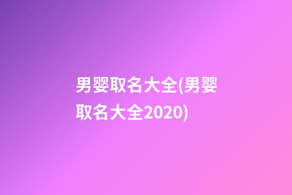 男婴取名大全(男婴取名大全2020)