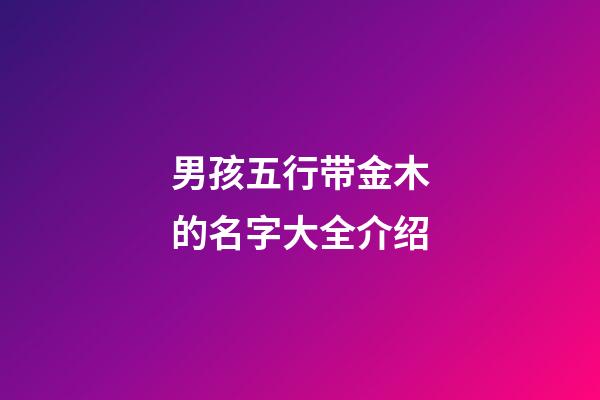 男孩五行带金木的名字大全介绍