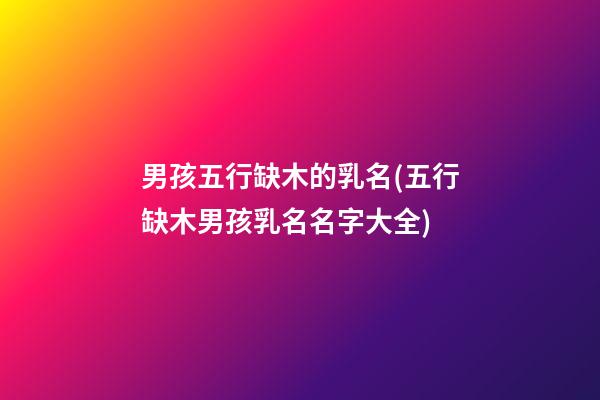 男孩五行缺木的乳名(五行缺木男孩乳名名字大全)