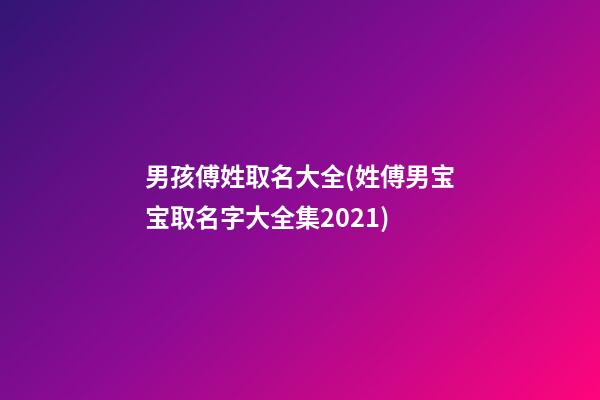 男孩傅姓取名大全(姓傅男宝宝取名字大全集2021)