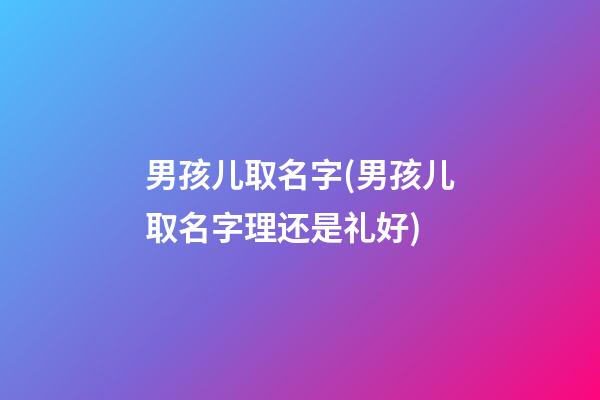 男孩儿取名字(男孩儿取名字理还是礼好)