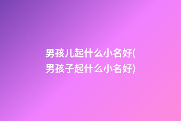 男孩儿起什么小名好(男孩子起什么小名好)