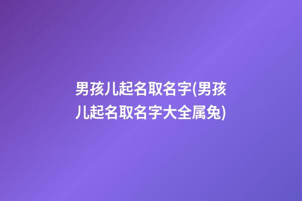 男孩儿起名取名字(男孩儿起名取名字大全属兔)