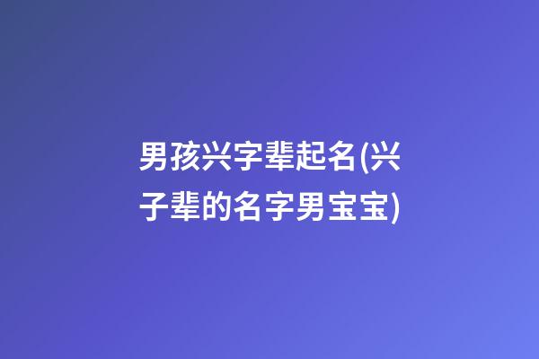 男孩兴字辈起名(兴子辈的名字男宝宝)
