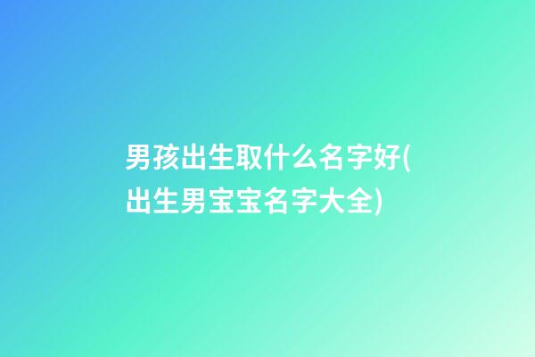男孩出生取什么名字好(出生男宝宝名字大全)