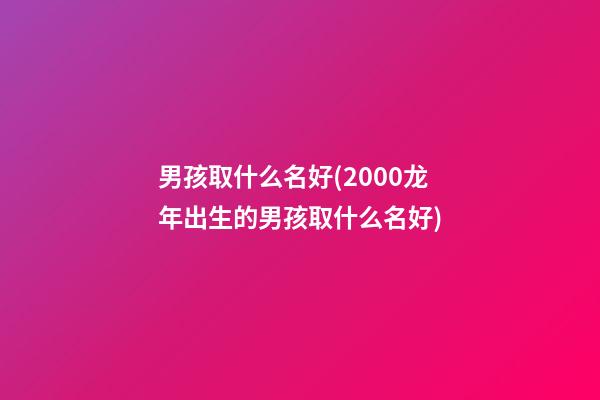 男孩取什么名好(2000龙年出生的男孩取什么名好)