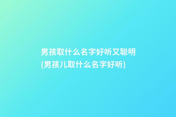 男孩取什么名字好听又聪明(男孩儿取什么名字好听)