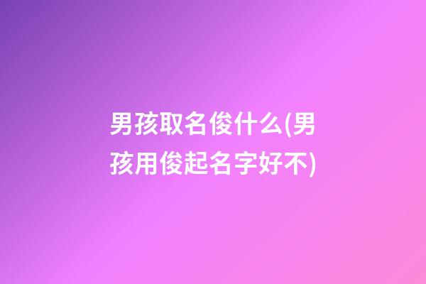 男孩取名俊什么(男孩用俊起名字好不)