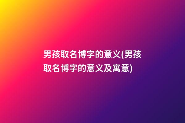 男孩取名博字的意义(男孩取名博字的意义及寓意)
