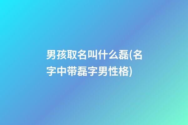 男孩取名叫什么磊(名字中带磊字男性格)