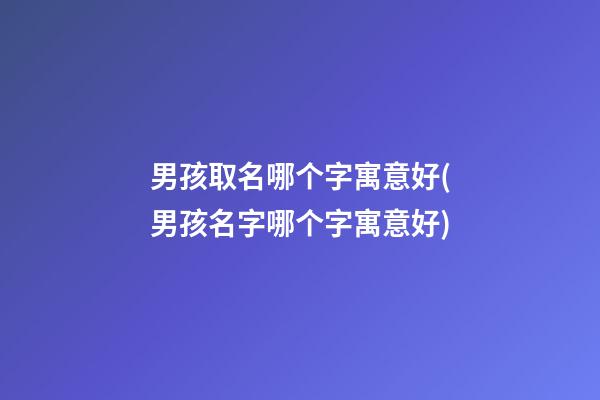男孩取名哪个字寓意好(男孩名字哪个字寓意好)