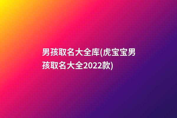 男孩取名大全库(虎宝宝男孩取名大全2022款)