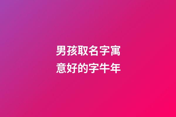男孩取名字寓意好的字牛年